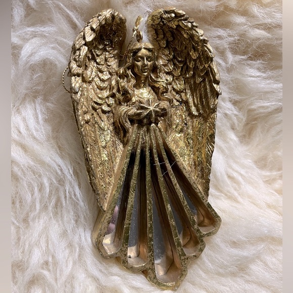 Other - 🎄 Gold Mirrored Angel Vintage Christmas Ornament